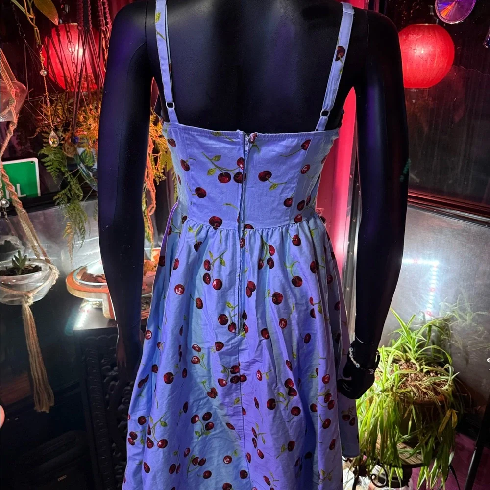 Stop Staring blue cherry print Dress - Picture 2 of 6